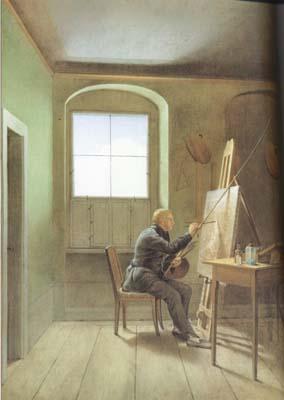 Georg Friedrich Kersting Friedrich Painting in his Studio (mk10) Sweden oil painting art